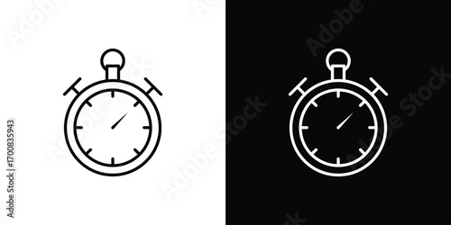 Stopwatch icon logo template designs.