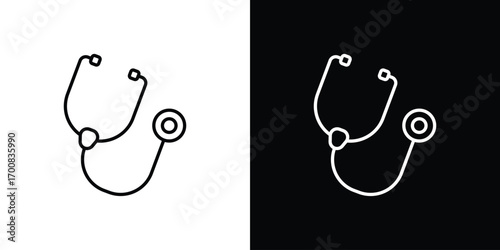 Stethoscope icon logo template designs.