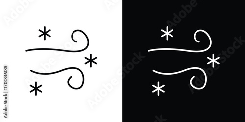 Snow blowing icon logo template designs.