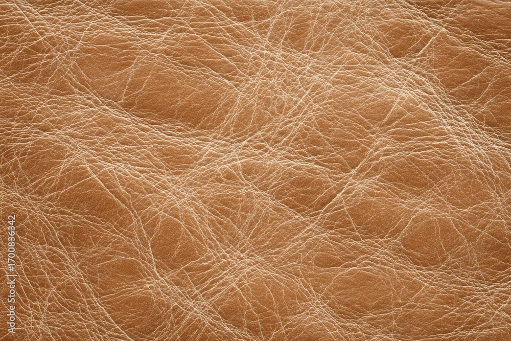 Obraz premium Detailed tan leather texture with subtle wrinkles and lines