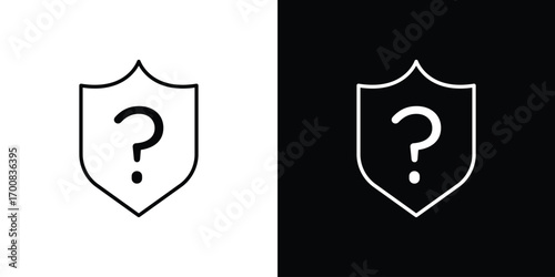 Shield interrogation icon logo template designs.
