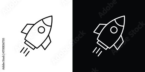 Rocket launch icon logo template designs.