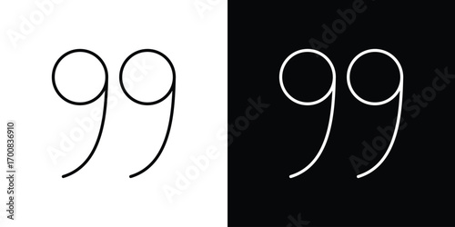 Quote right icon logo template designs.