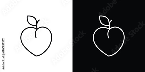 Peach icon logo template designs.