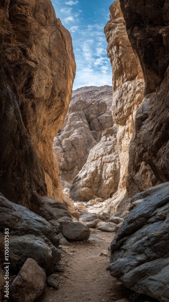 Fototapeta premium Beautiful rock formations in narrow canyon setting