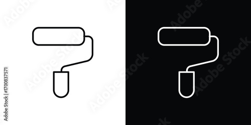 Paint roller icon logo template designs.