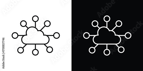 Network cloud icon logo template designs.