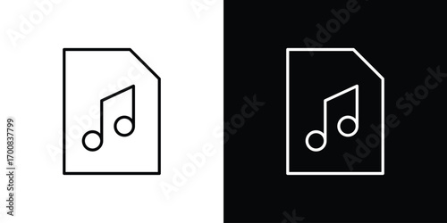 Music File icon logo template designs.