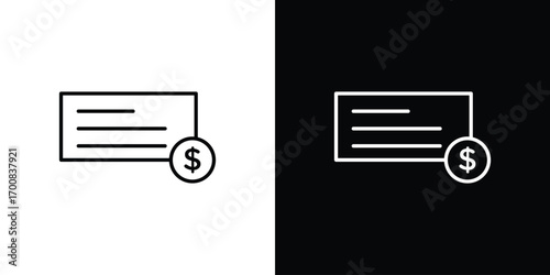 Money check icon logo template designs.