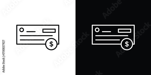 Money check icon logo template designs.