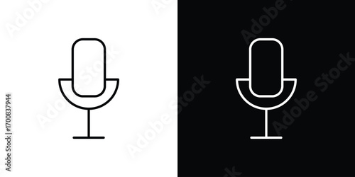 Microphone icon logo template designs.