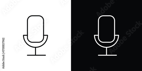 Microphone icon logo template designs.