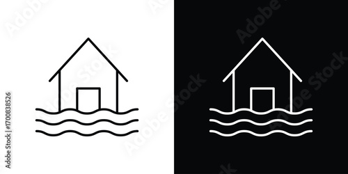 House flood icon logo template designs.