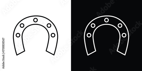 Horseshoe icon logo template designs.