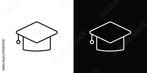 Graduation cap icon logo template designs.