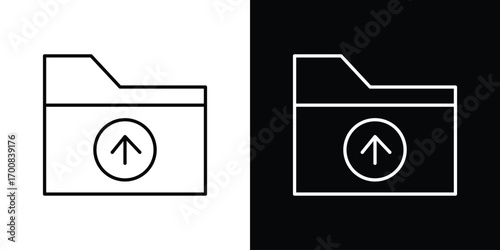 Folder upload icon logo template designs.