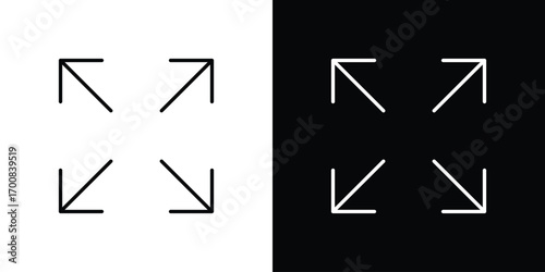 Expand arrows icon logo template designs.