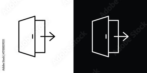 Exit icon logo template designs.
