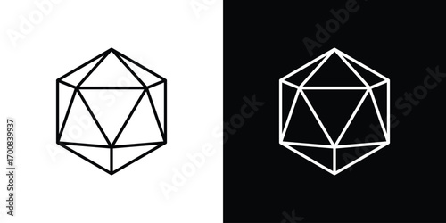 Dice d20 icon logo template designs.
