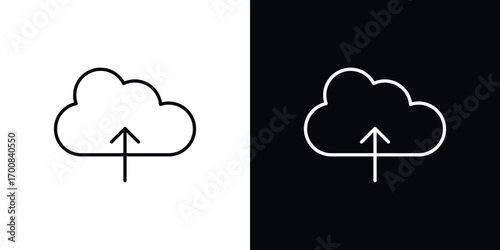 Cloud upload icon logo template designs.