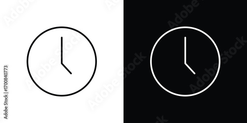 Clock-five icon logo template designs.