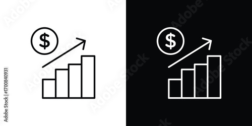 Chat arrow grow icon logo template designs.