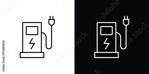 Charging station icon logo template designs.