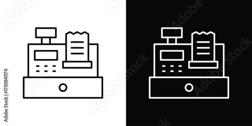 Cash register icon logo template designs.