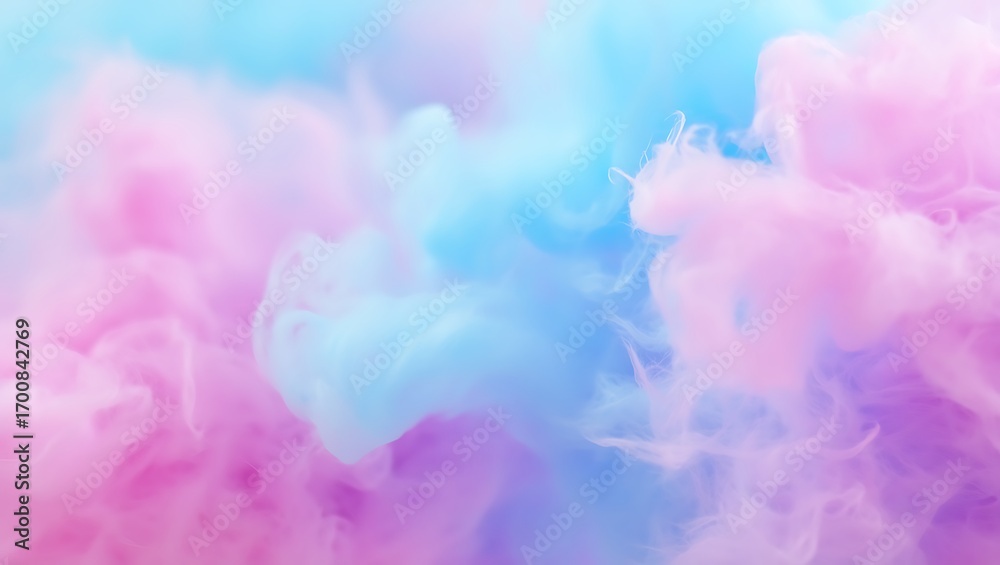 Fototapeta premium Pastel Clouds of Pink and Blue Create a Dreamy and Ethereal Abstract Background