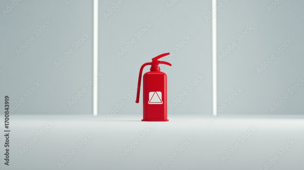 custom made wallpaper toronto digitalRed Fire Extinguisher Placed on a Minimalistic Shelf in a Modern Indoor Location During Daylight