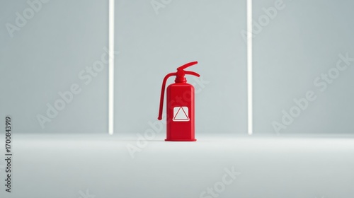 Wallpaper Mural Red Fire Extinguisher Placed on a Minimalistic Shelf in a Modern Indoor Location During Daylight Torontodigital.ca
