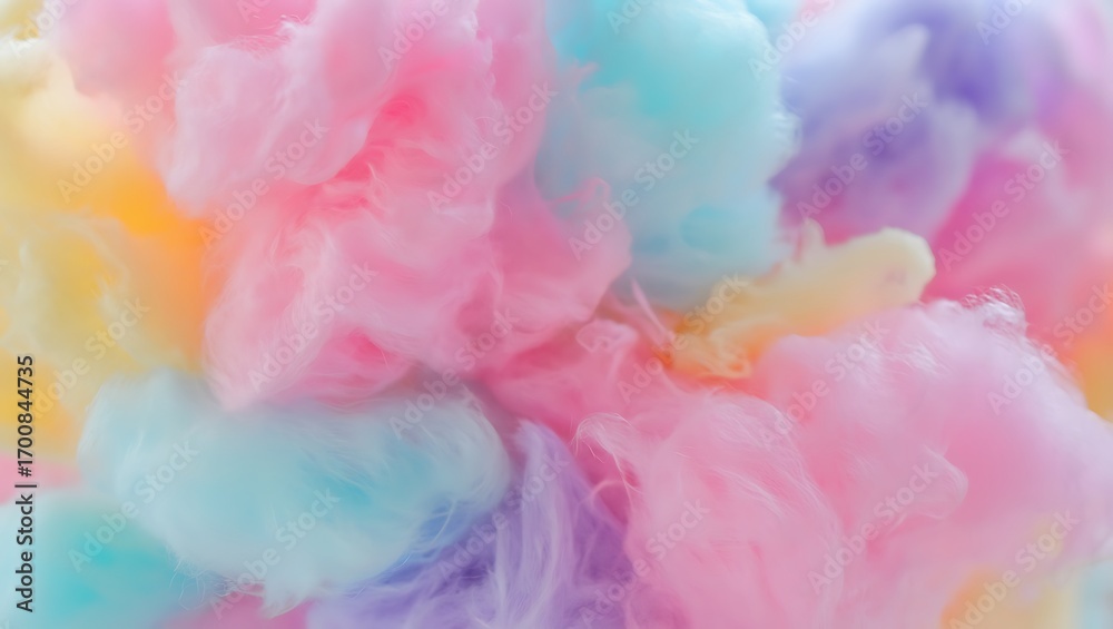 Fototapeta premium Pastel Cotton Candy Dreams Sweet Confection Delightful Treat Colorful Soft Texture Fantasy Background