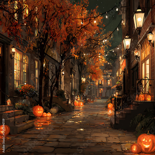 halloween pumpkin in the street