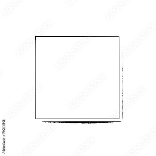 Simple square outline with rough bottom edge and clean lines on the other three sides design element is shown here