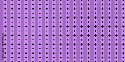 Seamless gothic star pattern with vertical purple stripes and black accents. Elegant spooky halloween background for, textile prints, party themes, wrapping paper and scrapbooking.