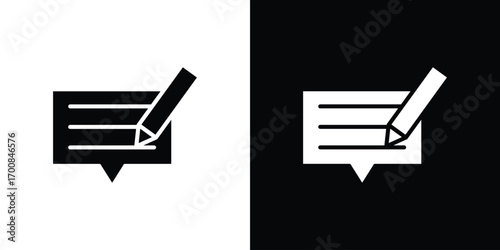 Write comment icon line style. Graphic design element vectors