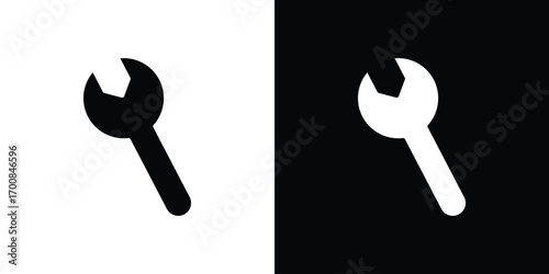 Wrench icon line style. Graphic design element vectors