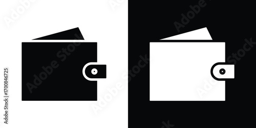 Wallet icon line style. Graphic design element vectors