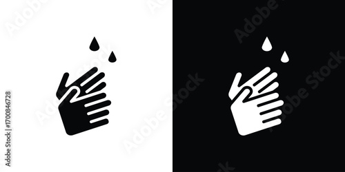 Wash your hands icon line style. Graphic design element vectors