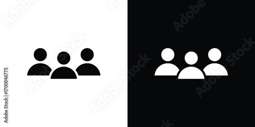 Users icon line style. Graphic design element vectors