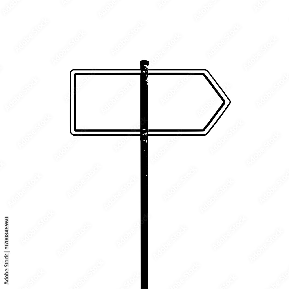 Obraz premium Directional sign pointing to the right for navigation and guidance on the road ahead for drivers