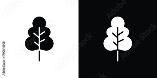 Tree free icon line style. Graphic design element vectors