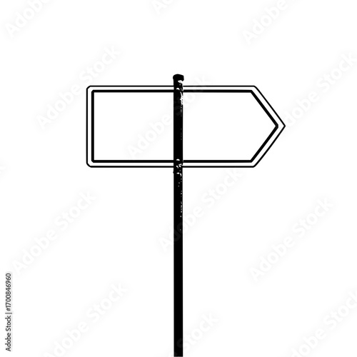 Directional sign pointing to the right for navigation and guidance on the road ahead for drivers