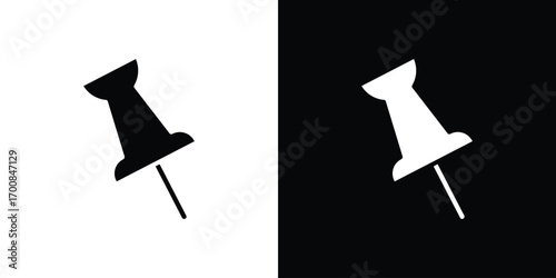 Thumbtack icon line style. Graphic design element vectors