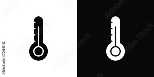 Temperature icon line style. Graphic design element vectors