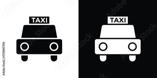 Taxi icon line style. Graphic design element vectors