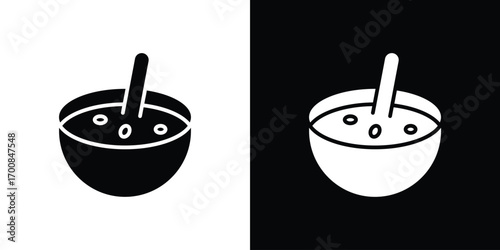 Soup icon line style. Graphic design element vectors
