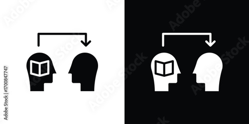 Share thoughts icon line style. Graphic design element vectors