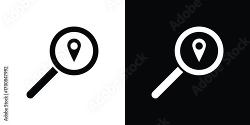 Search Location icon line style. Graphic design element vectors