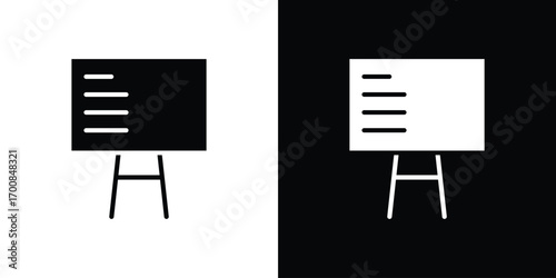 Presentation icon line style. Graphic design element vectors